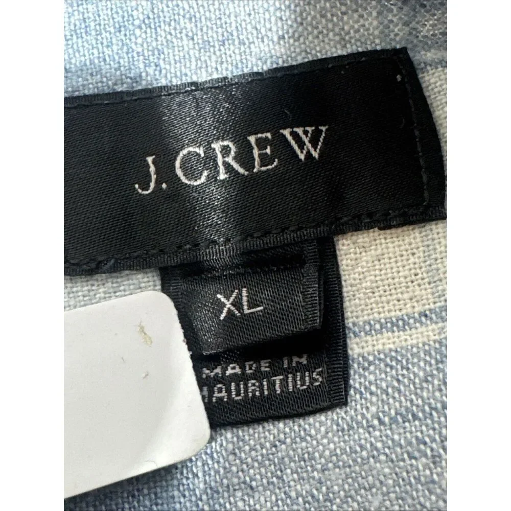 J Crew Shirt Mens XL Blue Plaid Button Up Oxford‎ Casual Preppy Flex